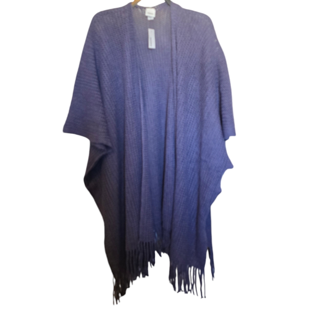Sonoma Purple Knit Kimono Shrug Poncho One Size